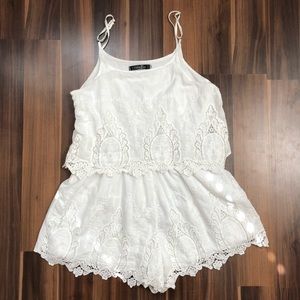 White Lace Romper Size Medium